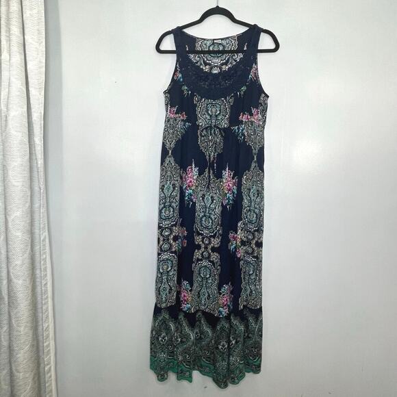 BILA Dresses & Skirts - Bila Women Sleeveless dress Boho Beach Paisley Size M embroidered multicolor